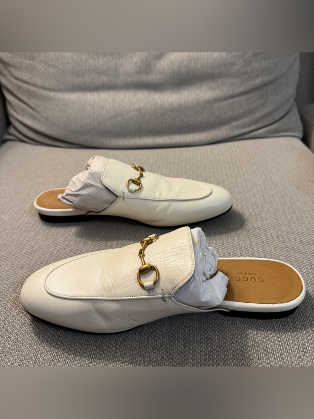 Gucci Princetown Leather Slipper White - Picture 8 of 11